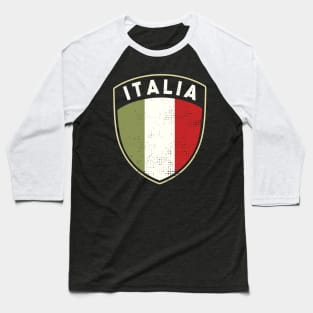 Italian Pride Italia Flag Shield Baseball T-Shirt